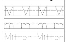 Letter M For Mitten Tracing Worksheet