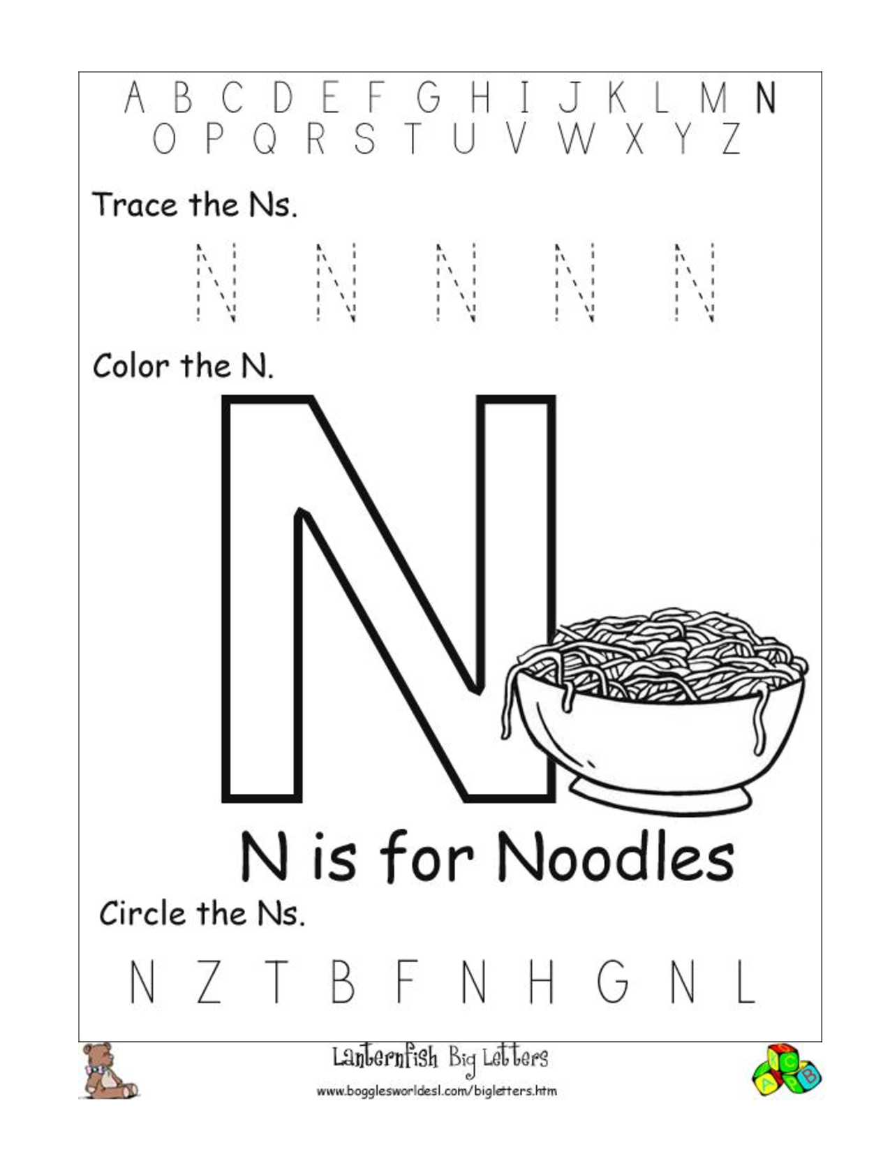 Letter N Worksheet Superstar Worksheets Worksheets Library