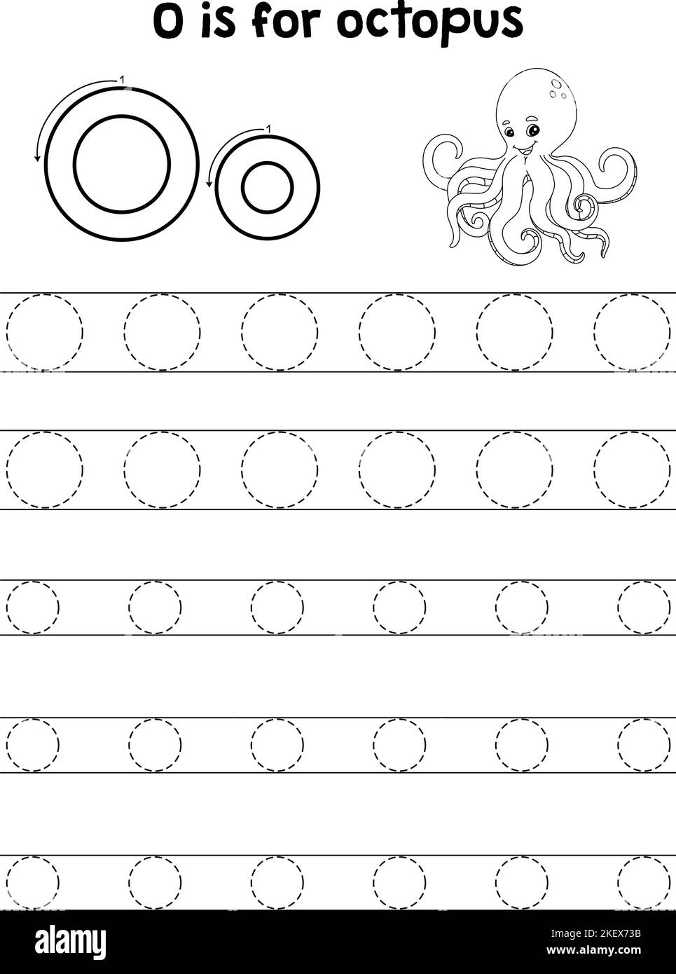 Letter O Tracing Cut Out Stock Images Pictures Alamy