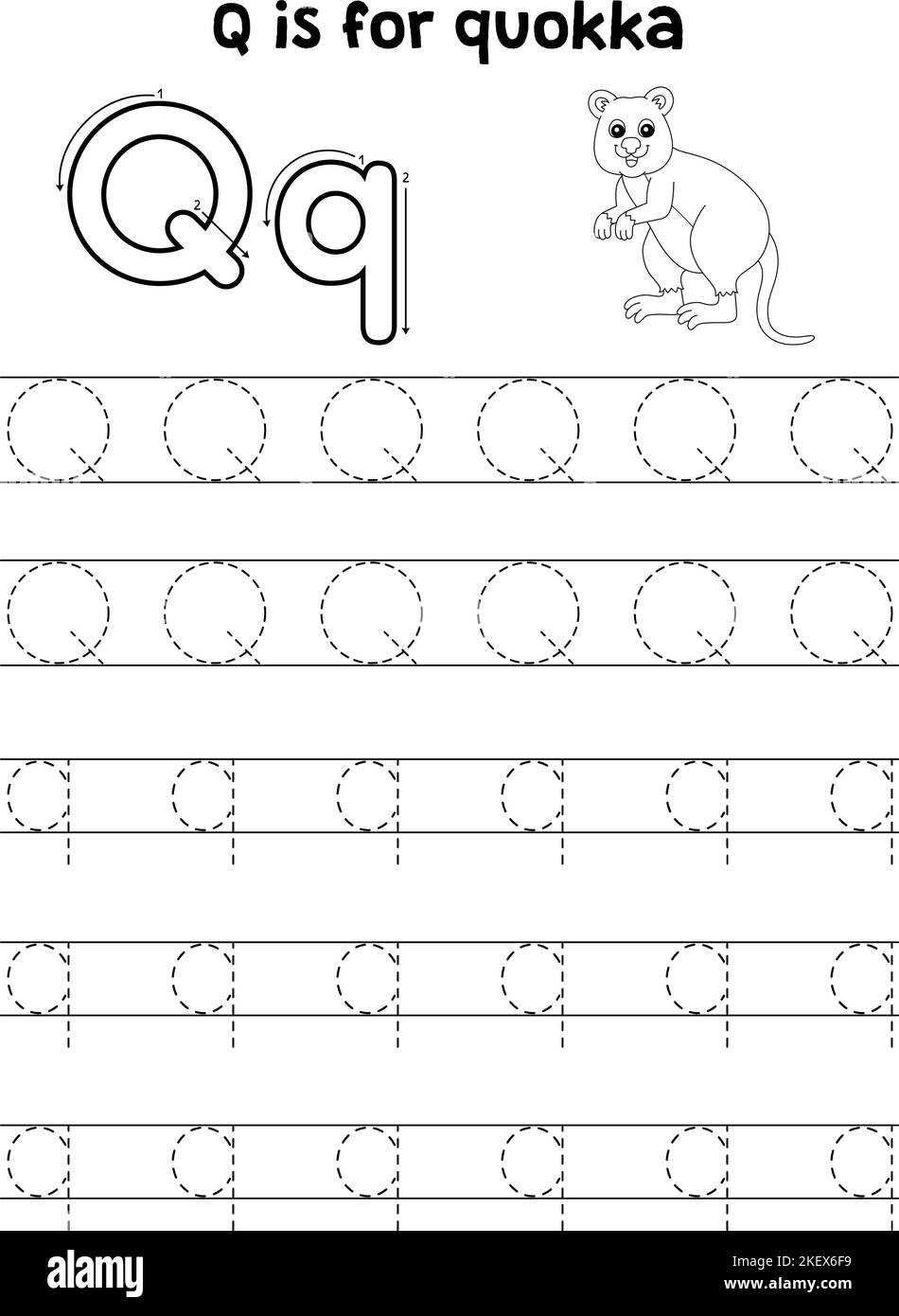 Letter Q Tracing Cut Out Stock Images Pictures Alamy
