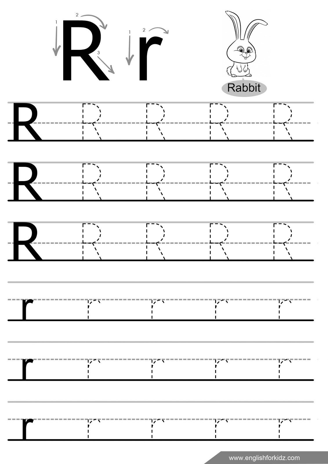 Letter R Alphabet Tracing Worksheets Free Printable PDF Worksheets Library