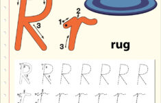 Letter R Tracing Alphabet Worksheets Royalty Free Vector