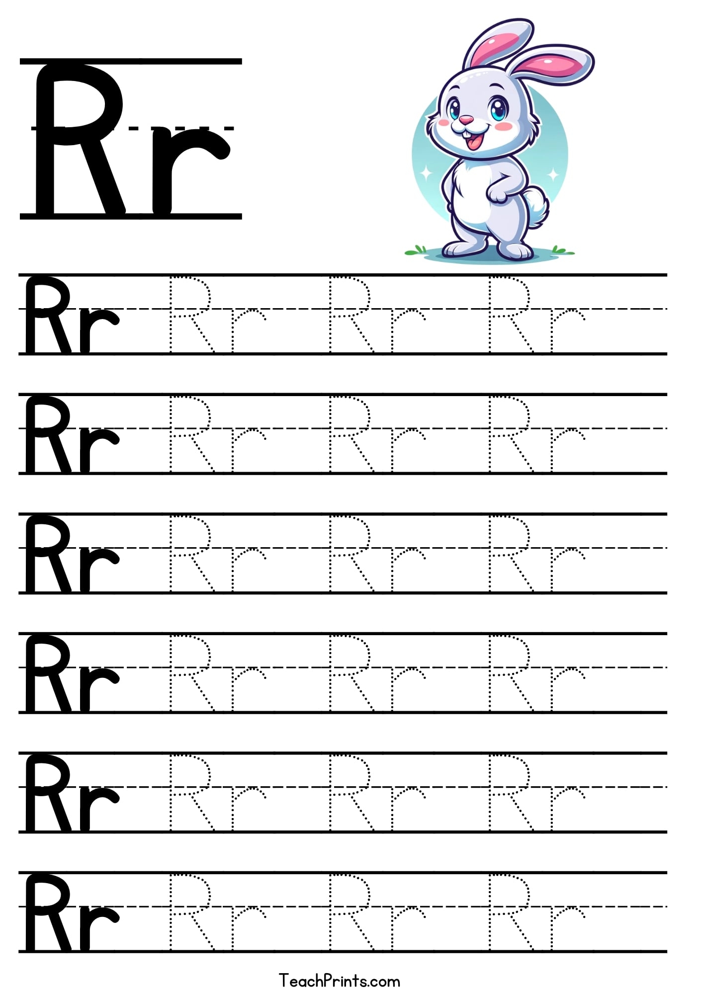 Letter R Tracing Worksheet Free Printables