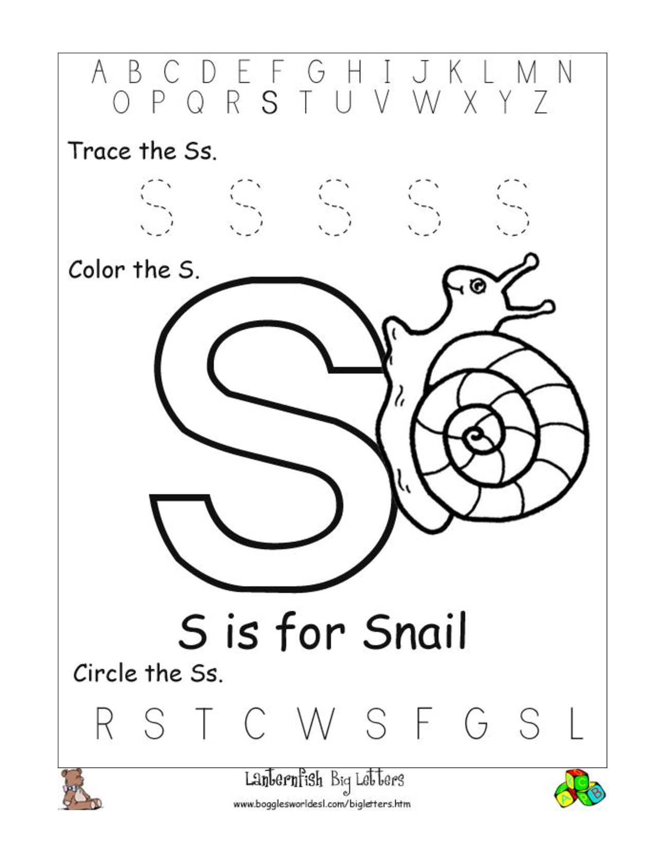 Letter S Preschool Printables Preschool Mom Worksheets Library