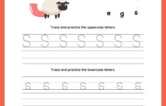 Letter S Tracing Worksheets For Preschool