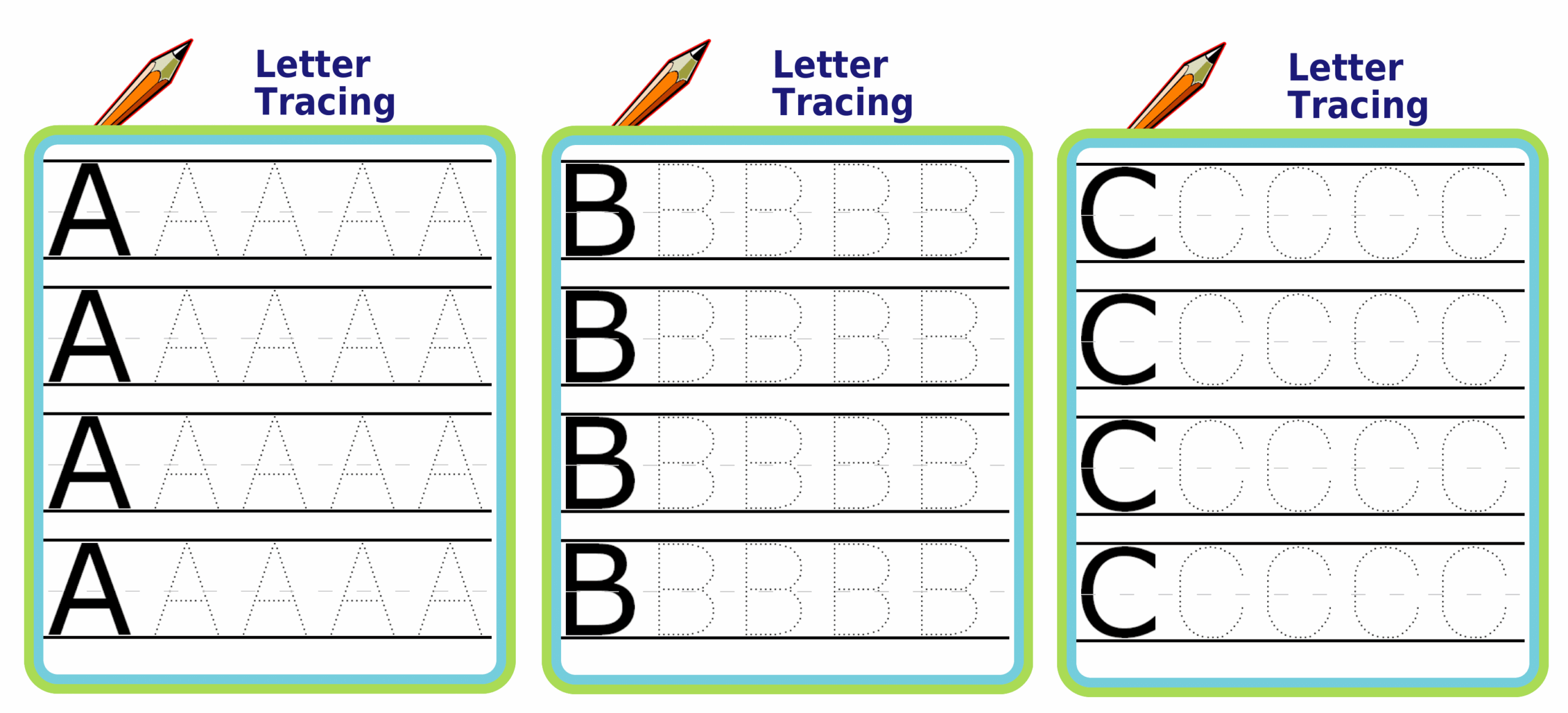 Tracing Worksheet For Upper Case Letters