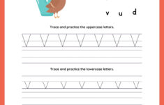 Letter V Tracing Worksheets For Preschool