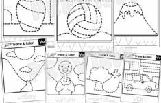 Letter V Tracing Worksheets Letter Tracing Mats Letter V Trace Color Made By Teachers
