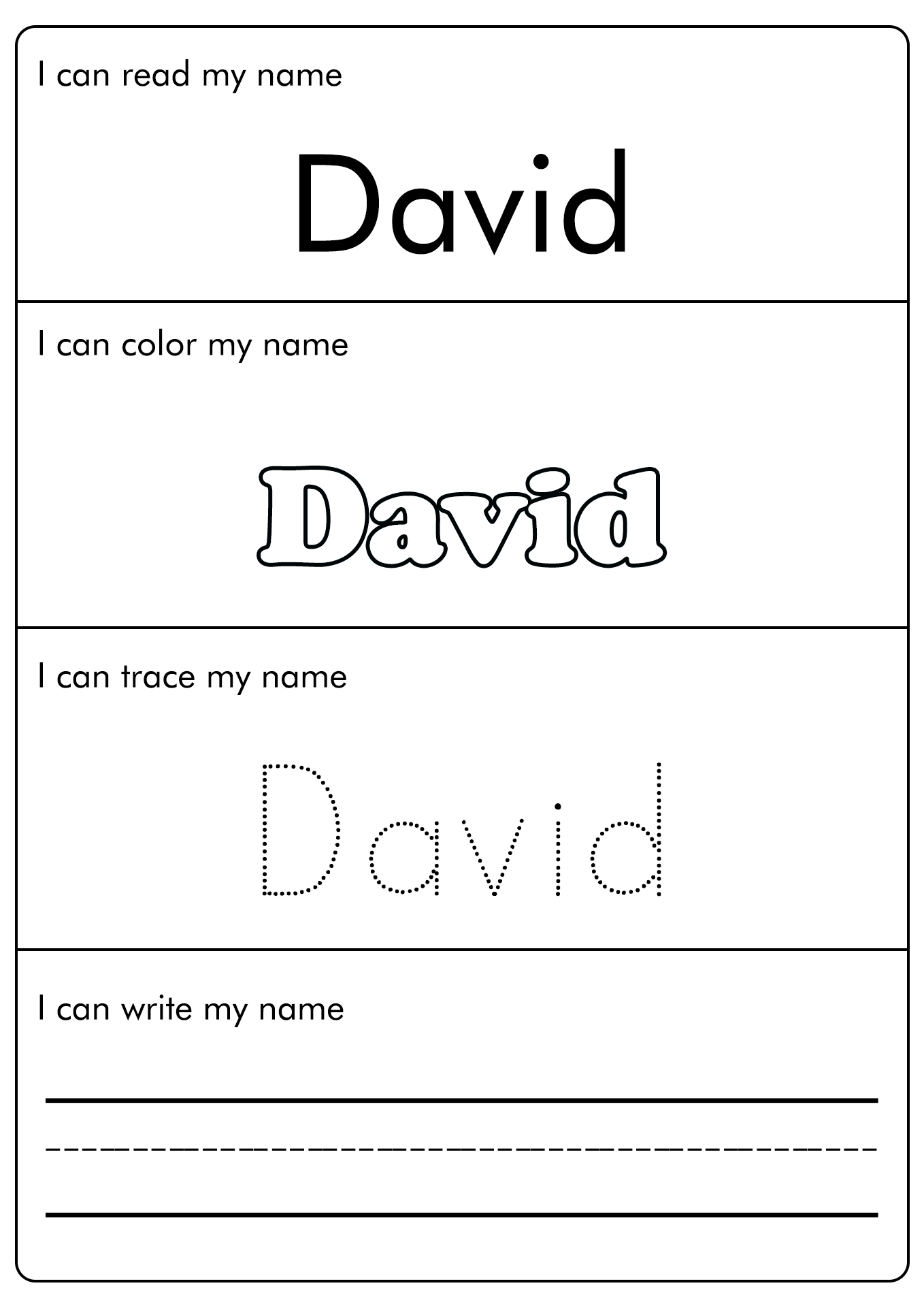 Name Tracing Worksheets Printable