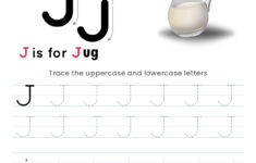 Practice Alphabet J For Kindergarten With Tracing Image And Worksheets