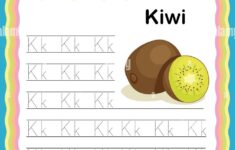 Preschool Colorful Letter K Uppercase And Lowercase Tracing Alphabets Start With Vegetables And Fruits Daily Writing Practice Worksheet Printable A4 Stock Vector Image Art Alamy