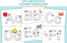 Printable Alphabet Tracing Worksheets Writing Practice With Uppercase And Lowecase Letters Etsy