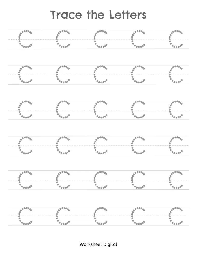 Printable Worksheets Trace The Letters Uppercase A Z Preschool Kindergarten Homeschool Etsy