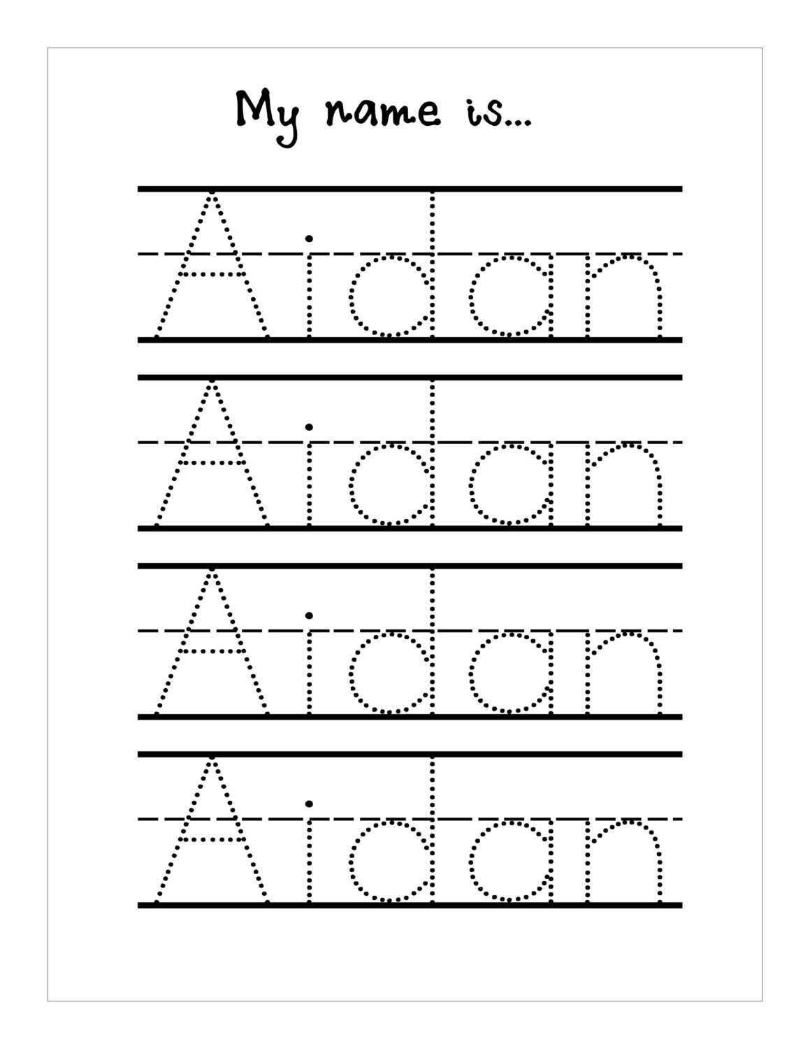 Sheets With Lines Custom Name Tracing Worksheet Handwriting Practice Sheet Canada Name Tracing Practice Pdf