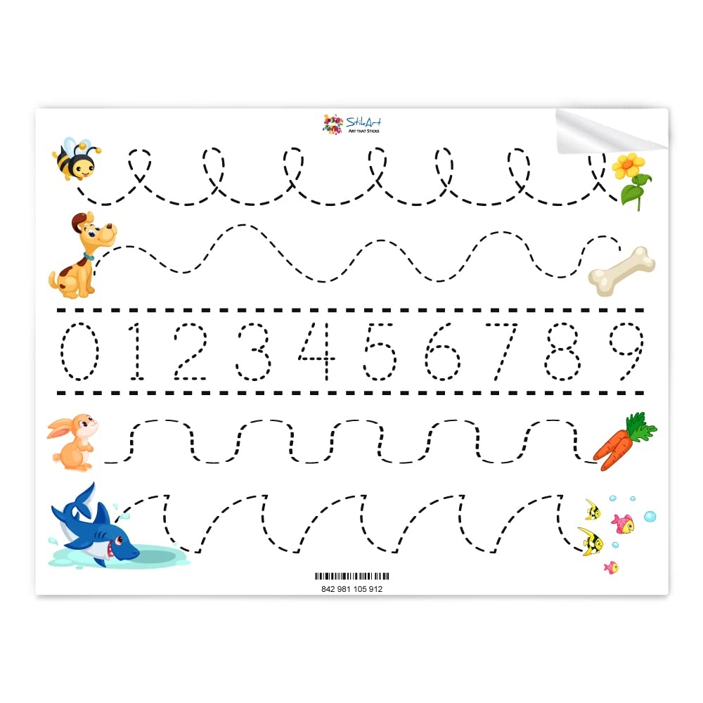 StikArt Alphabet Tracing Letter Tracing Worksheet For Kids Desks In Preschool Pre K And Kindergarten 8 5 H X 11 W Repositionable Sticker Sheet School Educational Supplies Amazon au