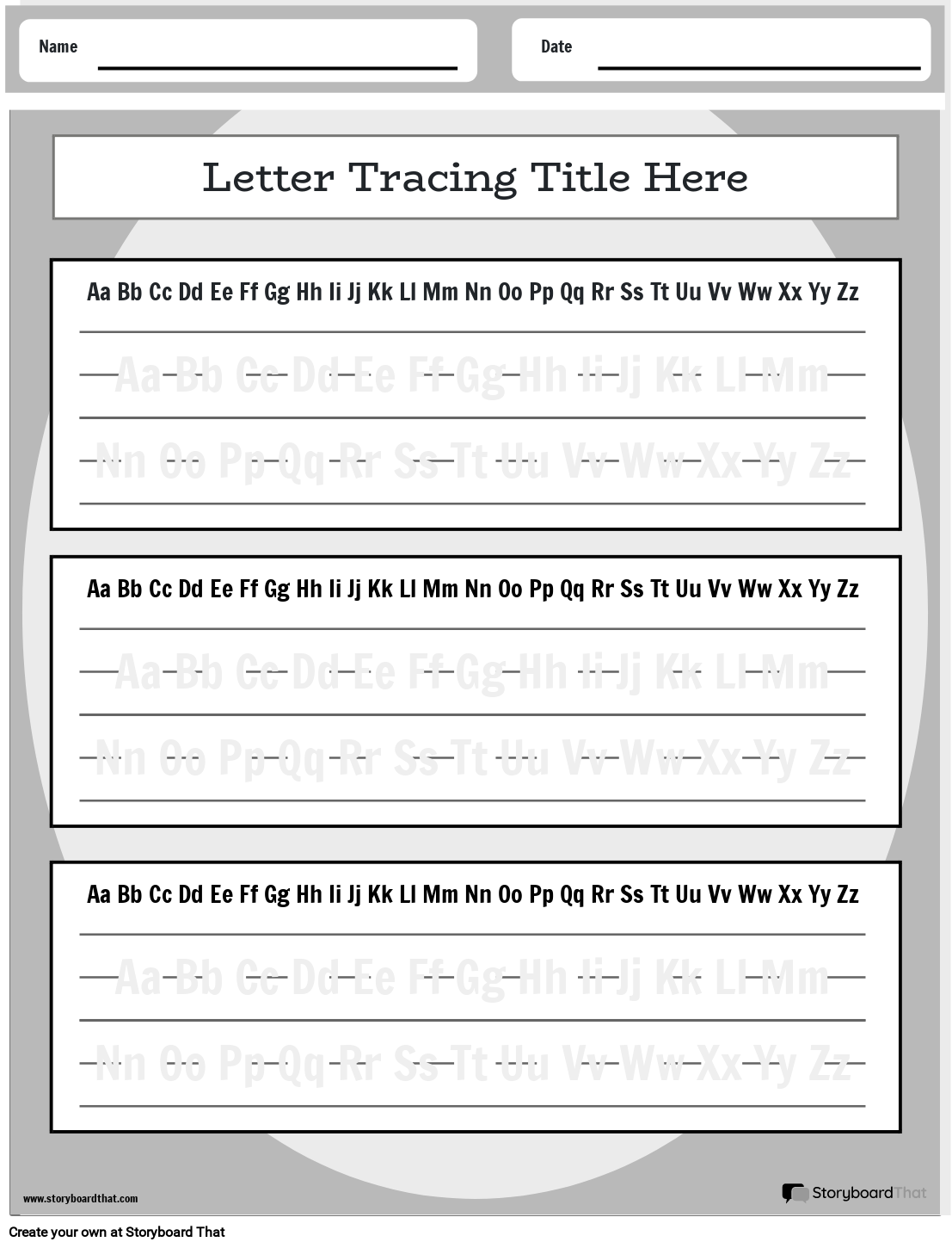 Storyboard That Free Letter Tracing Worksheet Maker