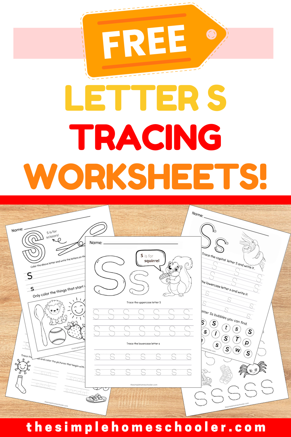 Super Letter S Tracing Worksheets Free Easy Print The Simple Homeschooler