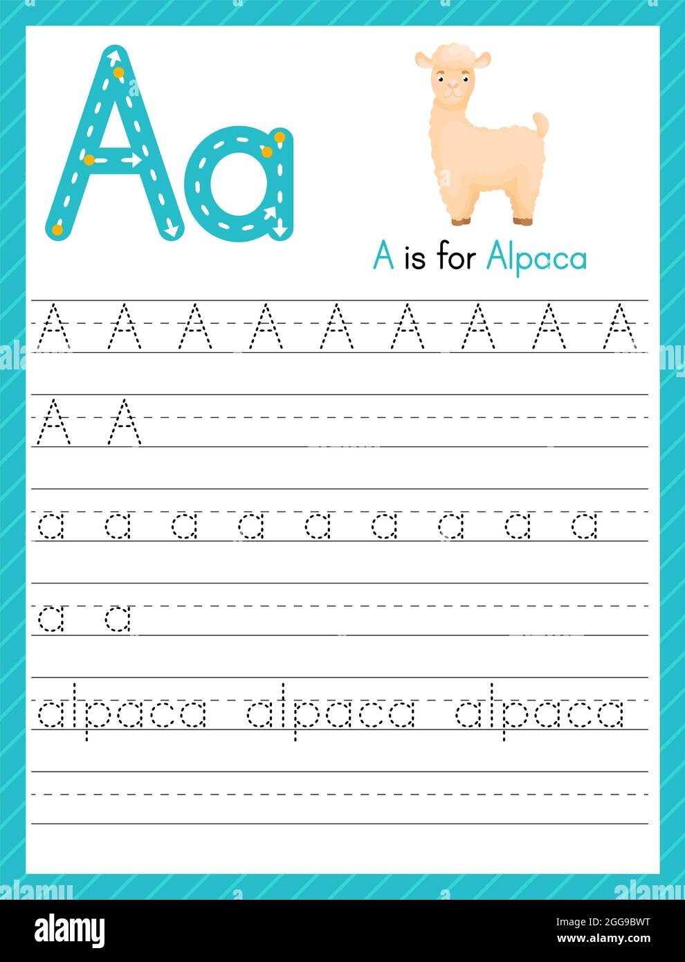 Letter A Uppercase And Lowercase Tracing Worksheets