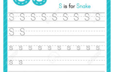 Trace Letter S Uppercase And Lowercase Alphabet Tracing Practice Preschool Worksheet For Kids Learning English With Cute Cartoon Animal Activity Page For Pre K Kindergarten Vector Illustration Royalty Free SVG Cliparts Vectors