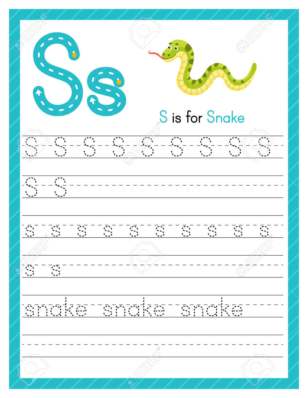 Tracing Letters S Worksheet For Preschool