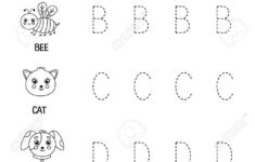 Trace Uppercase Letters Of Alphabet Black And White Worksheet With Pictures Royalty Free SVG Cliparts Vectors And Stock Illustration Image 177879019