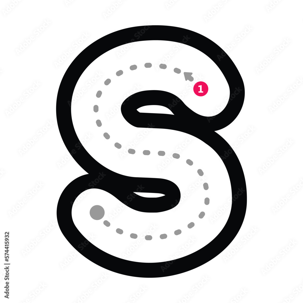 Tracing Alphabet Letter S Lowercase Prewriting Dotted Line Element For Kindergarten And Preschool Kids Worksheet For Handwriting Practice Activity Stock Vector Adobe Stock