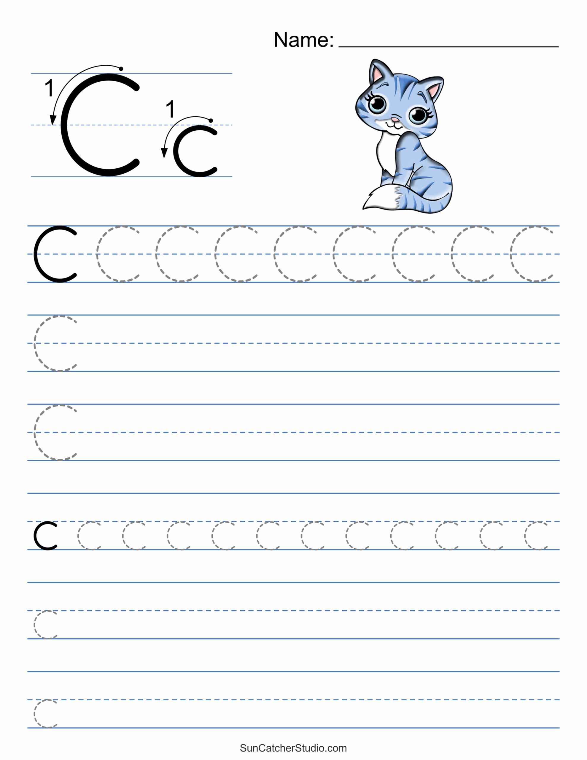 Tracing Letter I Worksheet Preschool Printables