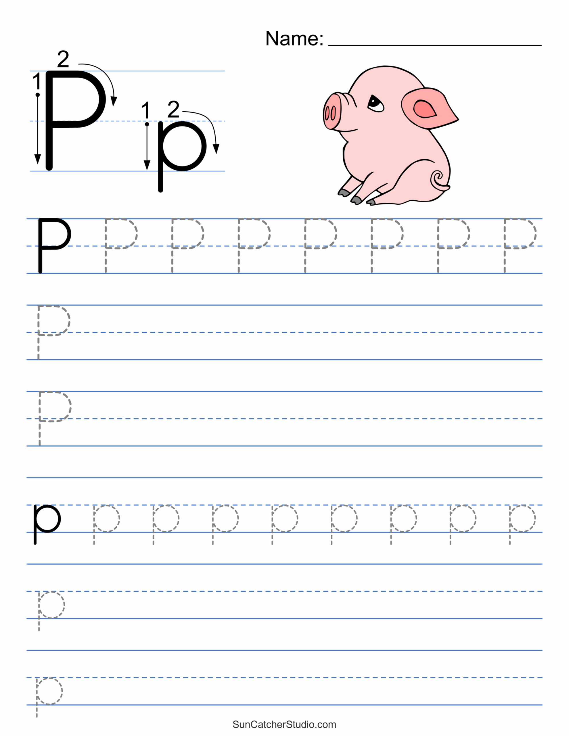 Tracing Alphabet Letters Printable Handwriting Worksheets Free Printables Monograms Design Tools Patterns DIY Projects