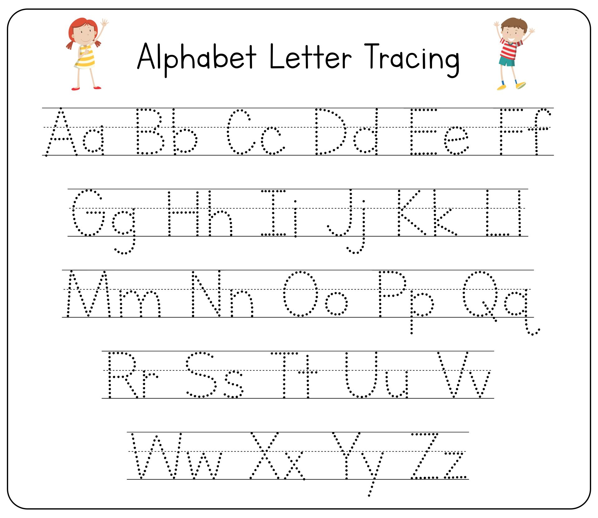 Trace Letters Worksheet Kindergarten Printables