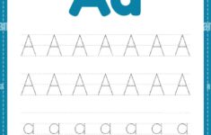 Tracing Letter A Alphabet Worksheet For Kindergarten And Preschool Kids For Handwriting Practice And Educational Activities In A Printable Page Illust Stock Vector Image Art Alamy