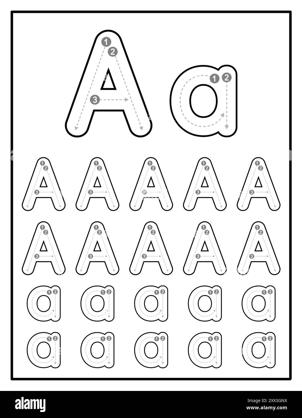 Tracing Letter A Stock Vector Images Alamy