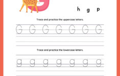Tracing Letter G Worksheets For Preschool