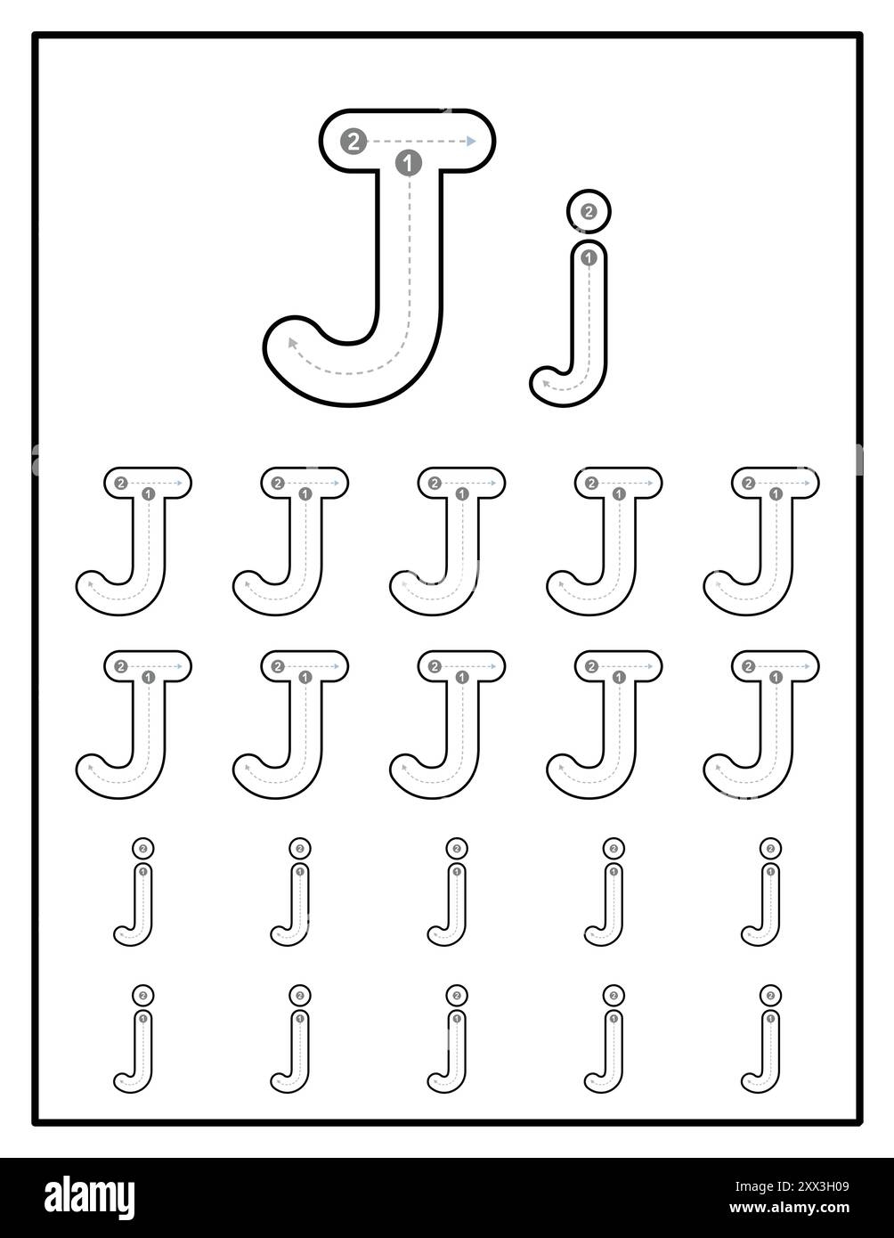 Tracing Letter J Cut Out Stock Images Pictures Alamy