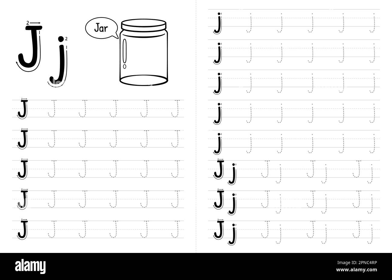 Letter Jj Tracing Worksheets