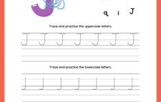 Tracing Letter J Worksheets For Preschool