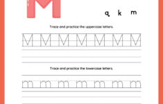 Tracing Letter M Worksheets For Preschool