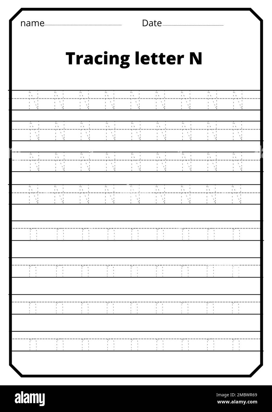 Tracing Letter N Hi res Stock Photography And Images Alamy