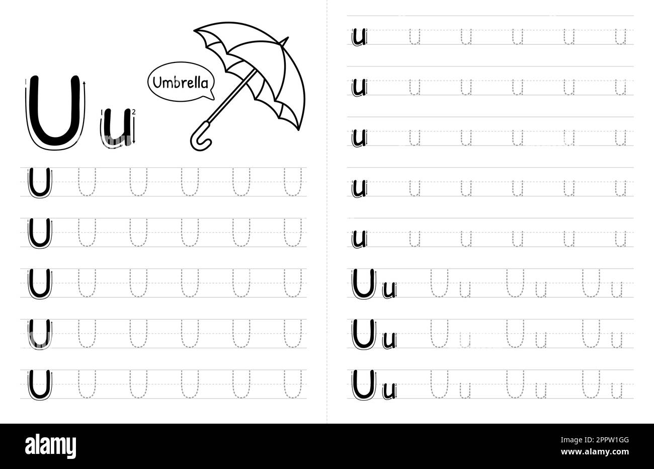 Tracing Letter U Hi res Stock Photography And Images Alamy