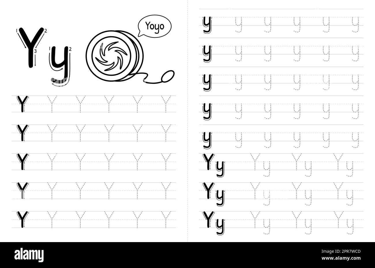 Y Letter Tracing Worksheet Printables