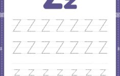 Tracing Letter Z Alphabet Worksheet For Kindergarten And Preschool Kids For Handwriting Practice And Educational Activities In A Printable Page Illust Stock Vector Image Art Alamy