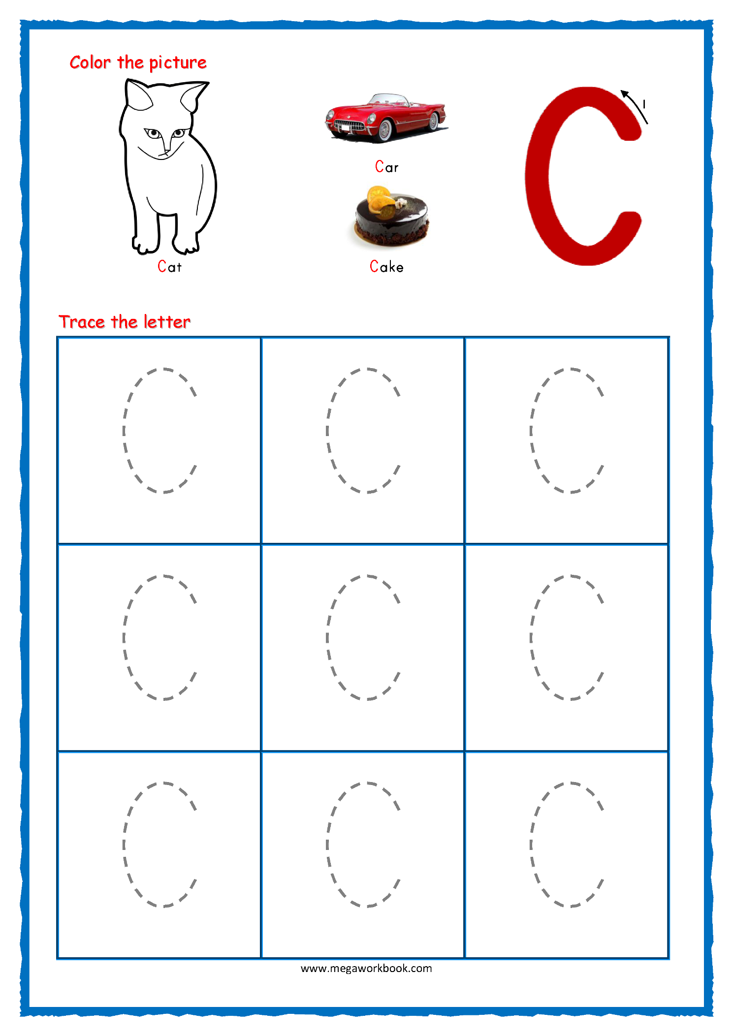Letter C Tracing Worksheet