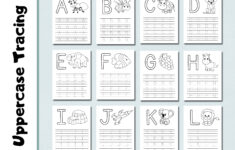 Uppercase Alphabet Tracing Worksheets Coloring Pages Handwriting 26 Letter Worksheets ABC Trace Preschool Kindergarten Etsy