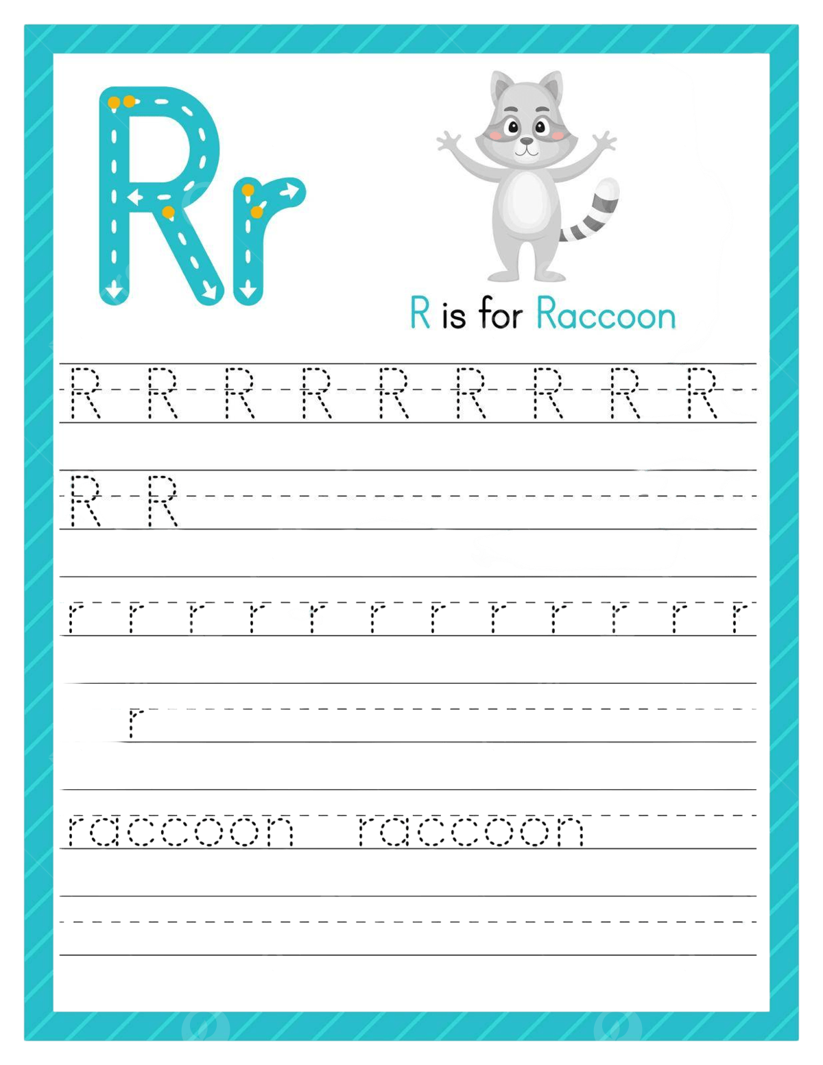 Uppercase And Lowercase Letter R Tracing Worksheet For Preschoolers Vector Printable Basic Education Illustration Background And Wallpaper For Free Download Pngtree