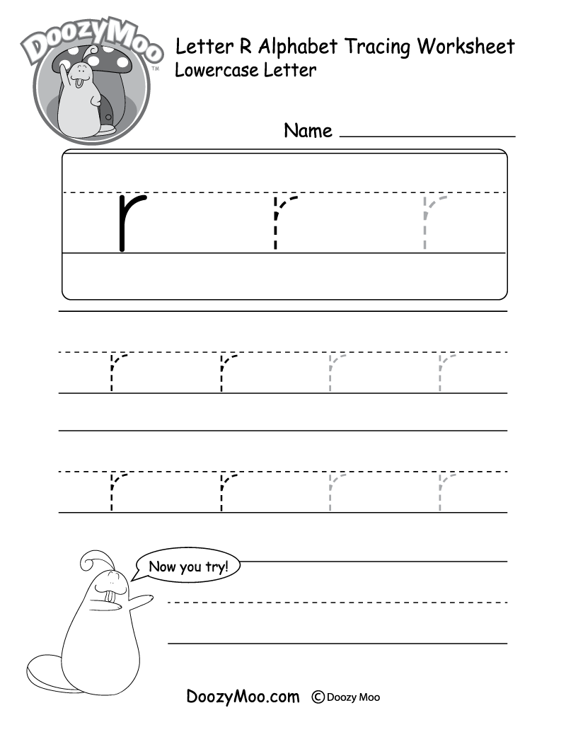 Uppercase Letter R Tracing Worksheet Doozy Moo