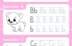 Writing Letters Tracing Page Worksheet For Kids Practice Sheet Learn Alphabet Cute Characters Vector Illustration Cartoon Style Stock Vector Image Art Alamy